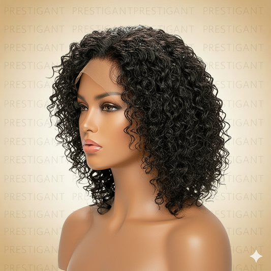 Curly Lace Front Wig Black Small Prestigant