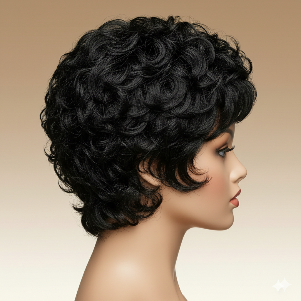 Short Curly Wig Black Prestigant