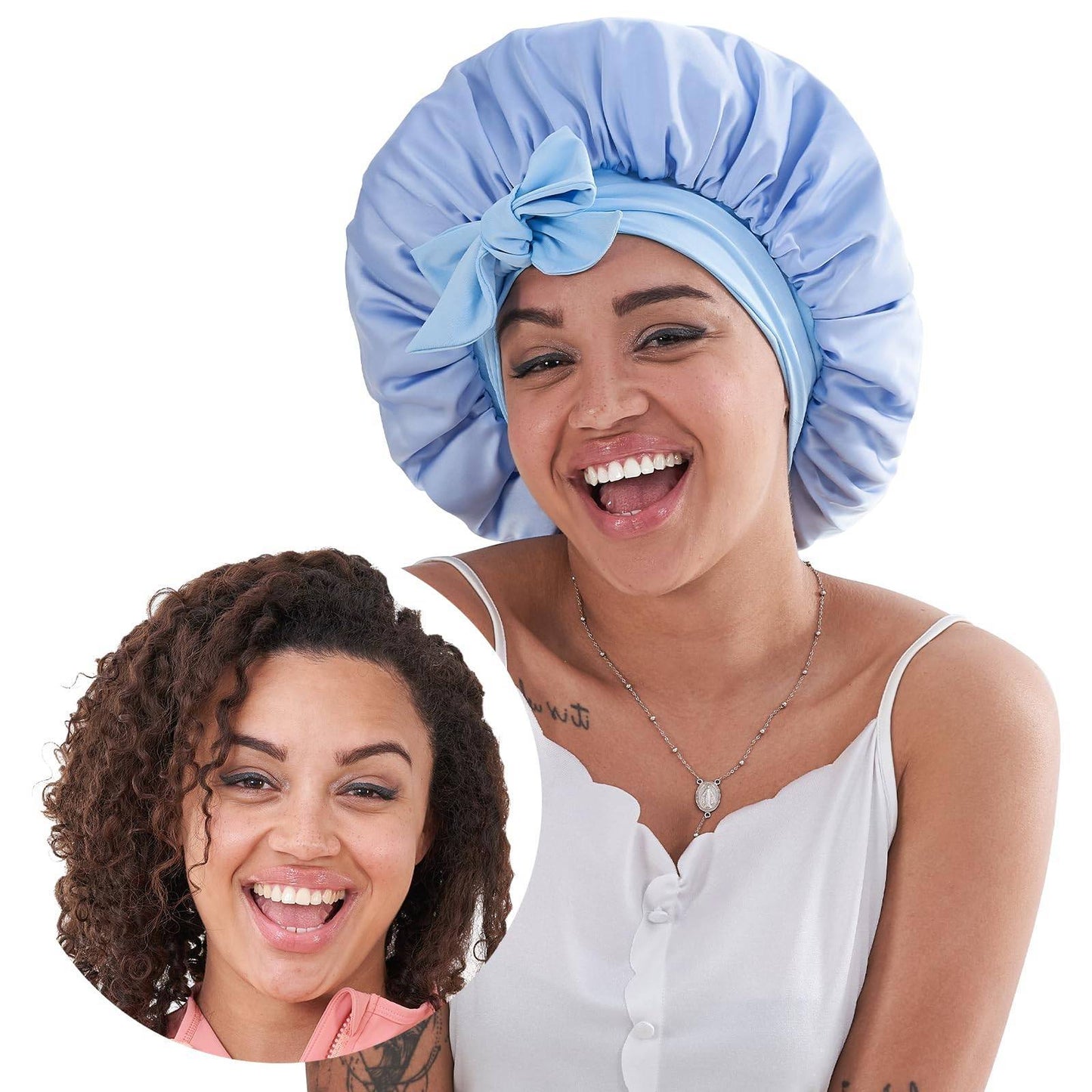 Silk Bonnet, Satin Hair Bonnet For Sleeping For Wavy Curly Natural Hair Prestigant