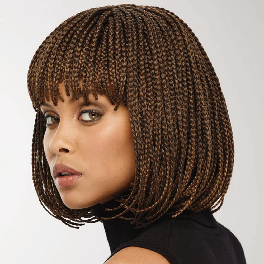 Short Wavy Braid Wig with Qi Bangs