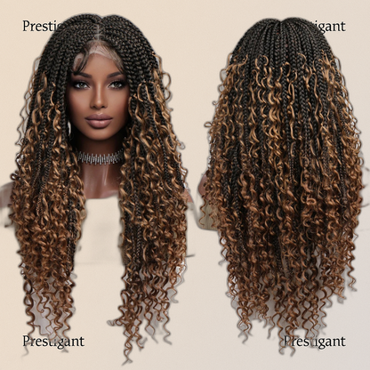 Long Black Braided Wig Bold