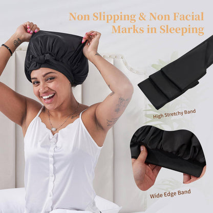 Silk Bonnet, Satin Hair Bonnet For Sleeping For Wavy Curly Natural Hair Prestigant