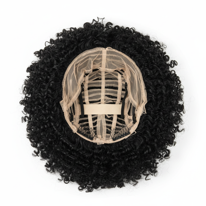 Curly Lace Front Wig Black Small Prestigant