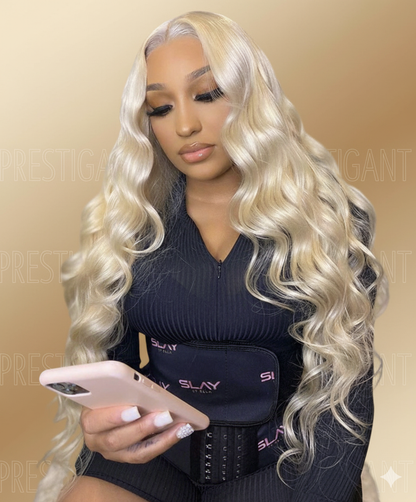 Long Curly Wig Light Gold Prestigant