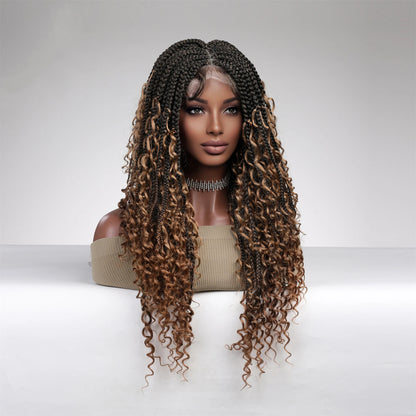 Long Black Braided Wig Bold