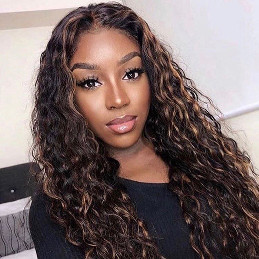 long curly lace front wig