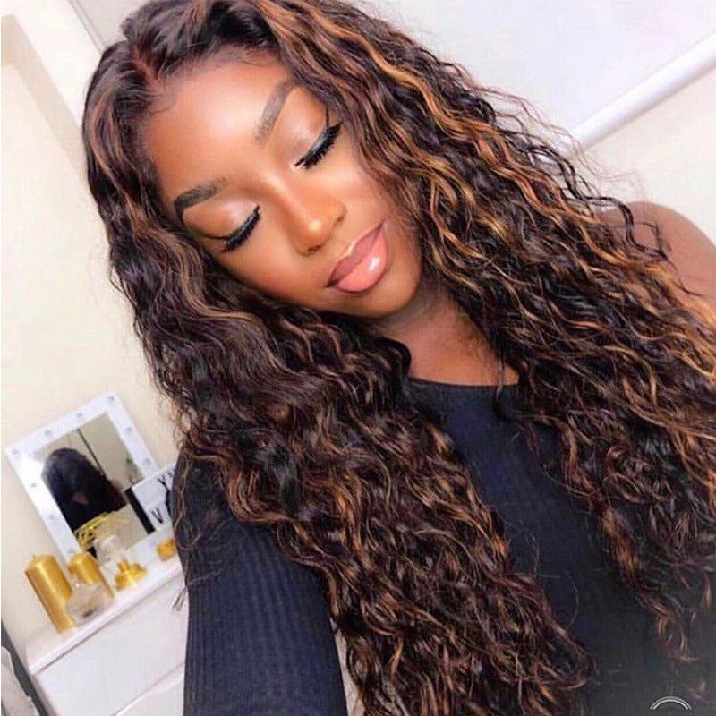 long curly lace front wig